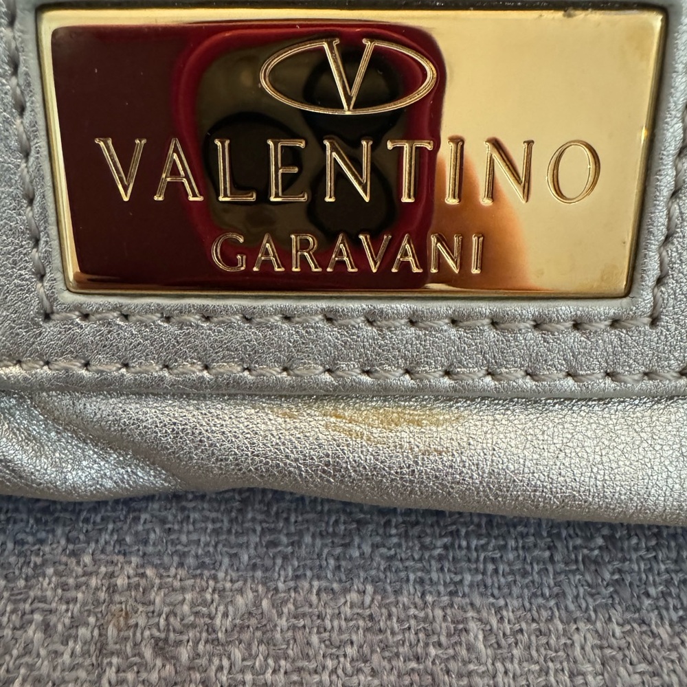 Valentino Garavani Gold Metallic Leather Hobo Bag Y2K Shoulder Purse - Picture 8 of 16